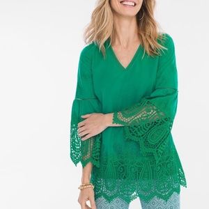 Vivid Green Lace Tunic Top *